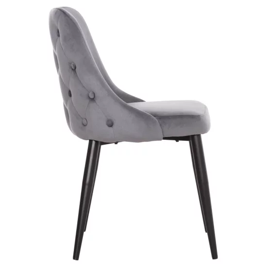 ΚΑΡΕΚΛΑ SERENITY HM8527.11 ΒΕΛΟΥΔΟ ΓΚΡΙ ΜΕ ΜΑΥΡΑ ΜΕΤΑΛΛΙΚΑ ΠΟΔΙΑ 51x54x83,5Υεκ.