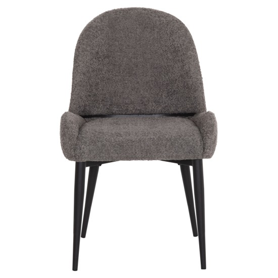 ΚΑΡΕΚΛΑ SARKY HM8585.11 ΥΦΑΣΜΑ ΜΠΟΥΚΛΕ ΓΚΡΙ ΜΕ ΜΕΤΑΛΛΙΚΑ ΠΟΔΙΑ 56x64x88Yεκ.