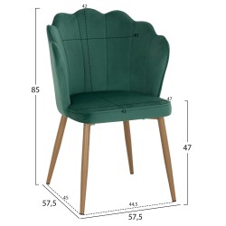 ΚΑΡΕΚΛΑ AVIE HM8737.03 ΒΕΛΟΥΔΟ ΚΥΠΑΡΙΣΣΙ ΜΕ ΜΕΤΑΛΛΙΚΟ ΧΡΥΣΟ ΣΚΕΛΕΤΟ 57.5x57.5x85 εκ.