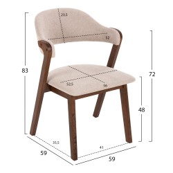 ΚΑΡΕΚΛΑ RIDER HM9734.02 RUBBERWOOD ΣΕ ΚΑΡΥΔΙ-ΥΦΑΣΜΑ ΕΚΡΟΥ 59x59x83Yεκ. ΚΑΡΕΚΛΑ RIDER HM9734.02 RUBBERWOOD ΣΕ ΚΑΡΥΔΙ-ΥΦΑΣΜΑ ΕΚΡΟΥ 59x59x83Yεκ.