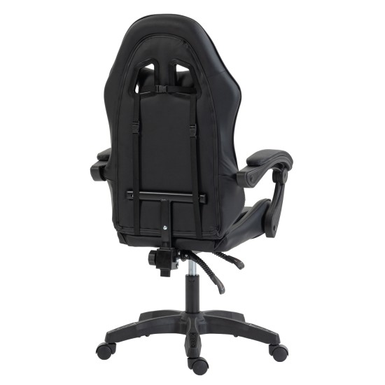 ΚΑΡΕΚΛΑ GAMING STRATUS HM1231.01 ΜΑΥΡΟ PVC--ΜΕ ΜΑΞIΛΑΡΑΚΙΑ ΜΕΣΗΣ/ΚΕΦΑΛΗΣ 62x62x119Υεκ