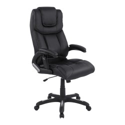 ΚΑΡΕΚΛΑ ΓΡΑΦΕΙΟΥ THORIN HM1050.01 ΜΕ MASSAGE ΜΑΥΡΗ HOMEMARKT 62x70x127Y εκ.