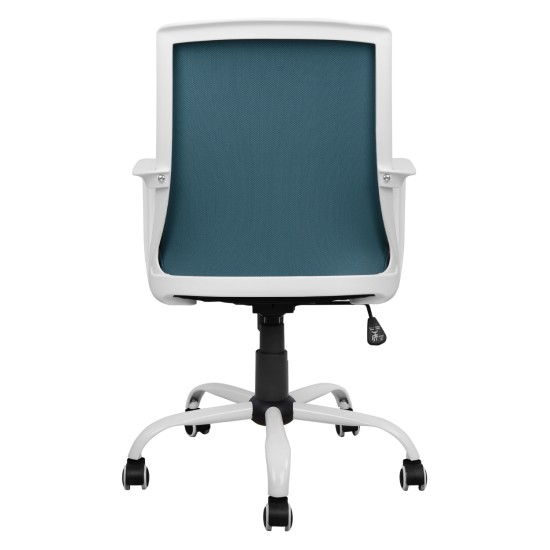 ΚΑΡΕΚΛΑ ΓΡΑΦΕΙΟΥ MALFOI HM1053.06 ΜΠΛΕ MESH & ΠΟΔΙ ΜΕΤΑΛΛΙΚΟ 58x59x103 εκ.
