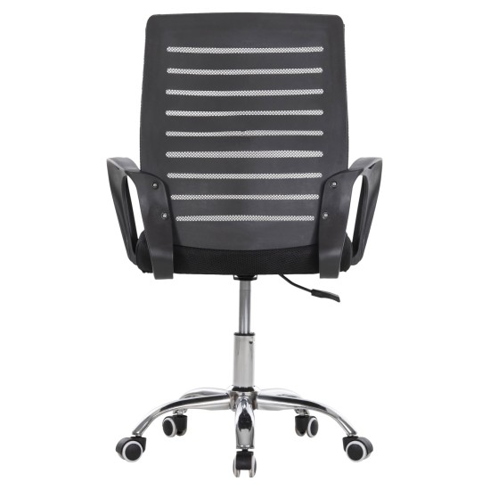 ΚΑΡΕΚΛΑ ΓΡΑΦΕΙΟΥ TRAIL HM1192 ΜΑΥΡΟ MESH-ΠΟΔΙ ΧΡΩΜΙΟΥ 64x55x98,5Υεκ.