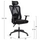 ΚΑΡΕΚΛΑ ΓΡΑΦΕΙΟΥ MEXER HM1195.01 ΜΑΥΡΟ MESH-PP ΒΑΣΗ 68x70x136Υεκ.