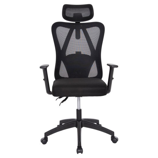 ΚΑΡΕΚΛΑ ΓΡΑΦΕΙΟΥ MEXER HM1195.01 ΜΑΥΡΟ MESH-PP ΒΑΣΗ 68x70x136Υεκ.