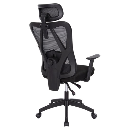 ΚΑΡΕΚΛΑ ΓΡΑΦΕΙΟΥ MEXER HM1195.01 ΜΑΥΡΟ MESH-PP ΒΑΣΗ 68x70x136Υεκ.