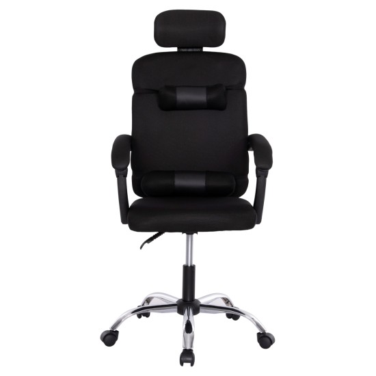 ΚΑΡΕΚΛΑ ΓΡΑΦΕΙΟΥ CRONER HM1196.01 ΜΑΥΡΟ MESH-ΜΕΤΑΛ.ΒΑΣΗ-NYLON ΣΚΕΛΕΤΟΣ 58x99x120Υεκ.