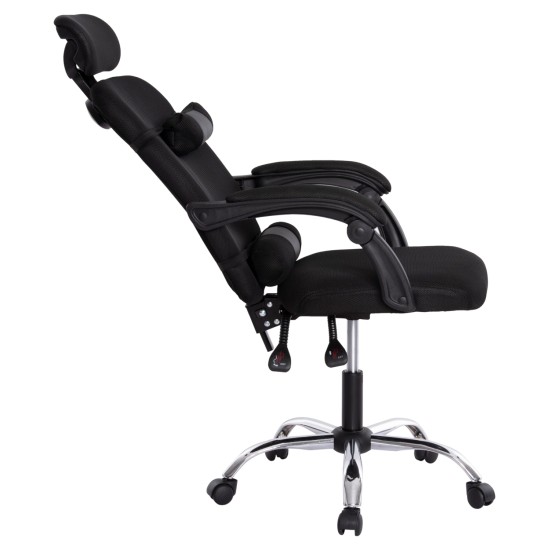 ΚΑΡΕΚΛΑ ΓΡΑΦΕΙΟΥ CRONER HM1196.01 ΜΑΥΡΟ MESH-ΜΕΤΑΛ.ΒΑΣΗ-NYLON ΣΚΕΛΕΤΟΣ 58x99x120Υεκ.