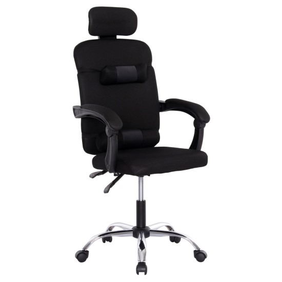 ΚΑΡΕΚΛΑ ΓΡΑΦΕΙΟΥ CRONER HM1196.01 ΜΑΥΡΟ MESH-ΜΕΤΑΛ.ΒΑΣΗ-NYLON ΣΚΕΛΕΤΟΣ 58x99x120Υεκ.