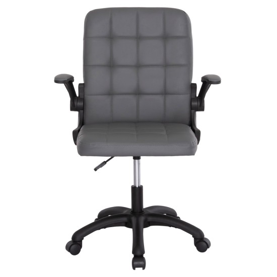 ΚΑΡΕΚΛΑ ΓΡΑΦΕΙΟΥ PORTIMA HM1197.03 ΓΚΡΙ PVC-ΜΑΥΡΟΣ NYLON ΣΚΕΛΕΤΟΣ & ΒΑΣΗ 66.5x60x97Υεκ