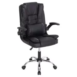ΚΑΡΕΚΛΑ ΓΡΑΦΕΙΟΥ CANAN HM1201 ΜΑΥΡO PVC-ΒΑΣΗ ΧΡΩΜΙΟΥ 66x61x105Υεκ.