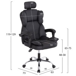 ΚΑΡΕΚΛΑ ΓΡΑΦΕΙΟΥ OCTAVIUS HM1202 ΜΑΥΡΟ PVC & NYLON-ΜΕΤΑΛ.ΧΡΩΜΙΟ ΒΑΣΗ 63x73x129Υεκ ΚΑΡΕΚΛΑ ΓΡΑΦΕΙΟΥ OCTAVIUS HM1202 ΜΑΥΡΟ PVC & NYLON-ΜΕΤΑΛ.ΧΡΩΜΙΟ ΒΑΣΗ 63x73x129Υεκ