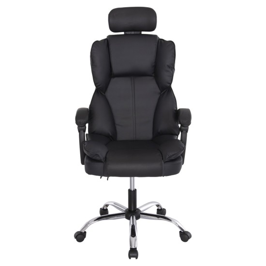 ΚΑΡΕΚΛΑ ΓΡΑΦΕΙΟΥ OCTAVIUS HM1202 ΜΑΥΡΟ PVC & NYLON-ΜΕΤΑΛ.ΧΡΩΜΙΟ ΒΑΣΗ 63x73x129Υεκ