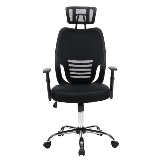 ΚΑΡΕΚΛΑ ΓΡΑΦΕΙΟΥ BRIEF HM1206.01 ΜΑΥΡΟ MESH--ΒΑΣΗ ΧΡΩΜΙΟΥ 63x64x122Υεκ.