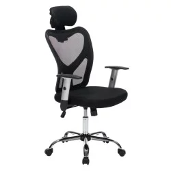 ΚΑΡΕΚΛΑ ΓΡΑΦΕΙΟΥ CUORE HM1207.01 ΜΑΥΡΟΣ ΣΚΕΛΕΤΟΣ-ΜΑΥΡΟ MESH 63x61x125Υεκ