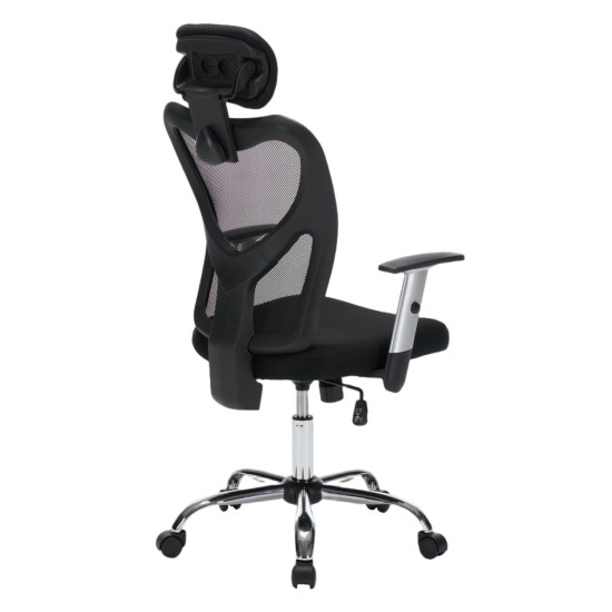 ΚΑΡΕΚΛΑ ΓΡΑΦΕΙΟΥ CUORE HM1207.01 ΜΑΥΡΟΣ ΣΚΕΛΕΤΟΣ-ΜΑΥΡΟ MESH 63x61x125Υεκ