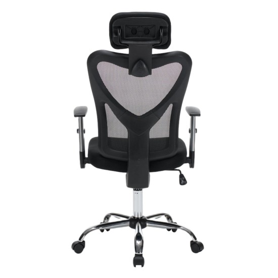 ΚΑΡΕΚΛΑ ΓΡΑΦΕΙΟΥ CUORE HM1207.01 ΜΑΥΡΟΣ ΣΚΕΛΕΤΟΣ-ΜΑΥΡΟ MESH 63x61x125Υεκ