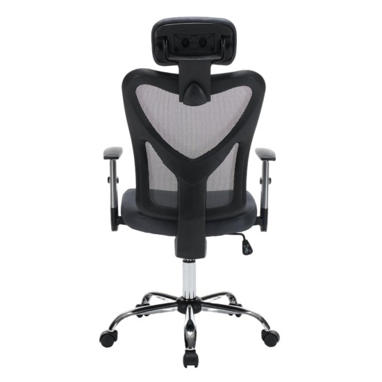 ΚΑΡΕΚΛΑ ΓΡΑΦΕΙΟΥ CUORE HM1207.02 ΜΑΥΡΟΣ ΣΚΕΛΕΤΟΣ-ΓΚΡΙ MESH 63x61x125Υεκ