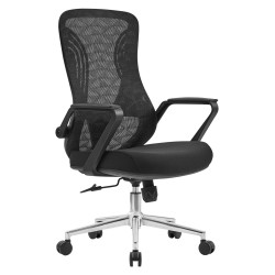 ΚΑΡΕΚΛΑ ΓΡΑΦΕΙΟΥ DECIFER HM1212.01 ΜΑΥΡO MESH-ΒΑΣΗ ΧΡΩΜΙΟΥ 61x60x110Υεκ.