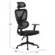 ΚΑΡΕΚΛΑ ΓΡΑΦΕΙΟΥ NOVAR HM1218.01 ΜΑΥΡO MESH--ΒΑΣΗ PP 51x49x121-129Υεκ
