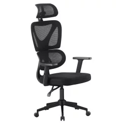 ΚΑΡΕΚΛΑ ΓΡΑΦΕΙΟΥ NOVAR HM1218.01 ΜΑΥΡO MESH--ΒΑΣΗ PP 51x49x121-129Υεκ