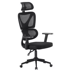 ΚΑΡΕΚΛΑ ΓΡΑΦΕΙΟΥ NOVAR HM1218.01 ΜΑΥΡO MESH--ΒΑΣΗ PP 51x49x121-129Υεκ