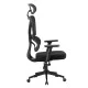 ΚΑΡΕΚΛΑ ΓΡΑΦΕΙΟΥ NOVAR HM1218.01 ΜΑΥΡO MESH--ΒΑΣΗ PP 51x49x121-129Υεκ