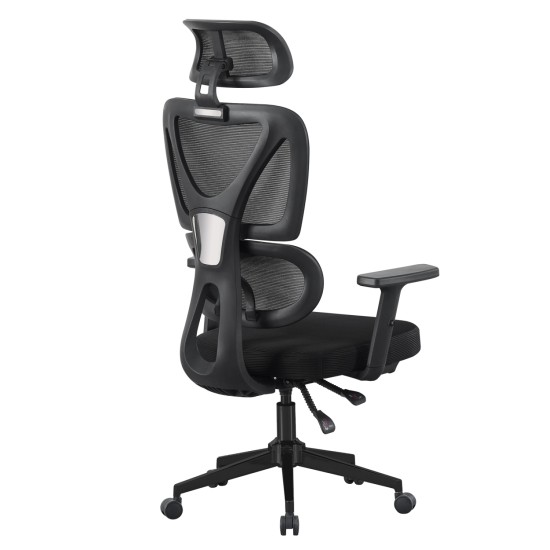 ΚΑΡΕΚΛΑ ΓΡΑΦΕΙΟΥ NOVAR HM1218.01 ΜΑΥΡO MESH--ΒΑΣΗ PP 51x49x121-129Υεκ