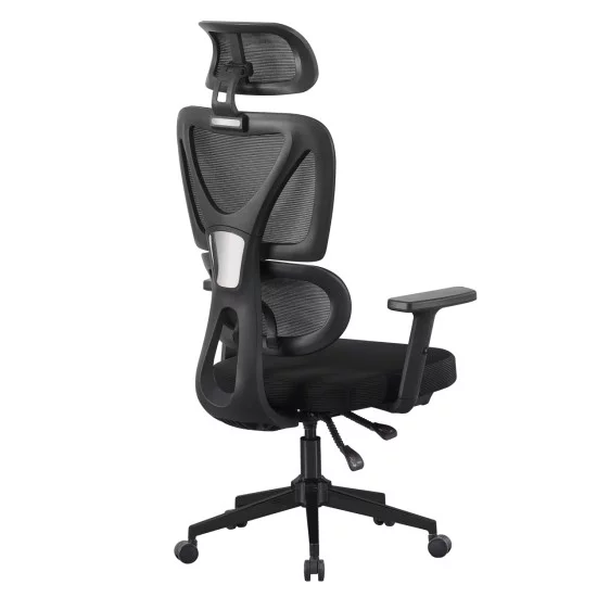 ΚΑΡΕΚΛΑ ΓΡΑΦΕΙΟΥ NOVAR HM1218.01 ΜΑΥΡO MESH--ΒΑΣΗ PP 51x49x121-129Υεκ