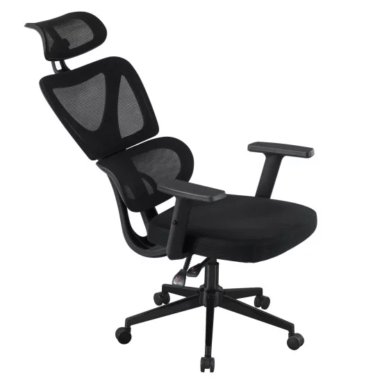 ΚΑΡΕΚΛΑ ΓΡΑΦΕΙΟΥ NOVAR HM1218.01 ΜΑΥΡO MESH--ΒΑΣΗ PP 51x49x121-129Υεκ