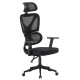 ΚΑΡΕΚΛΑ ΓΡΑΦΕΙΟΥ NOVAR HM1218.01 ΜΑΥΡO MESH--ΒΑΣΗ PP 51x49x121-129Υεκ