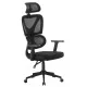 ΚΑΡΕΚΛΑ ΓΡΑΦΕΙΟΥ NOVAR HM1218.01 ΜΑΥΡO MESH--ΒΑΣΗ PP 51x49x121-129Υεκ