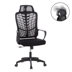 ΚΑΡΕΚΛΑ ΓΡΑΦΕΙΟΥ ELVAR HM1219.01 ΜΑΥΡO MESH--ΒΑΣΗ ΠΟΛΥΠΡΟΠΥΛΕΝΙΟΥ 63x56x125Υεκ