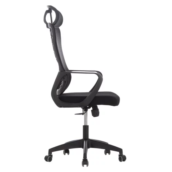 ΚΑΡΕΚΛΑ ΓΡΑΦΕΙΟΥ ELVAR HM1219.01 ΜΑΥΡO MESH--ΒΑΣΗ ΠΟΛΥΠΡΟΠΥΛΕΝΙΟΥ 63x56x125Υεκ