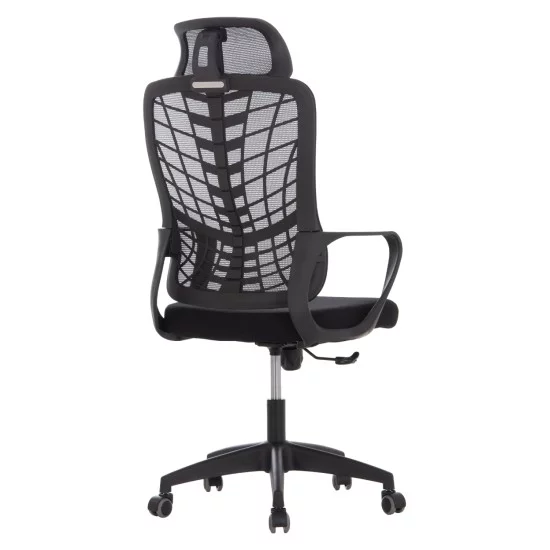ΚΑΡΕΚΛΑ ΓΡΑΦΕΙΟΥ ELVAR HM1219.01 ΜΑΥΡO MESH--ΒΑΣΗ ΠΟΛΥΠΡΟΠΥΛΕΝΙΟΥ 63x56x125Υεκ