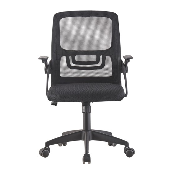 ΚΑΡΕΚΛΑ ΓΡΑΦΕΙΟΥ NETTIS HM1220.01 ΜΑΥΡO MESH-ΒΑΣΗ ΠΟΛΥΠΡΟΠΥΛΕΝΙΟΥ 47x47x109-119Υεκ