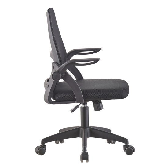 ΚΑΡΕΚΛΑ ΓΡΑΦΕΙΟΥ NETTIS HM1220.01 ΜΑΥΡO MESH-ΒΑΣΗ ΠΟΛΥΠΡΟΠΥΛΕΝΙΟΥ 47x47x109-119Υεκ