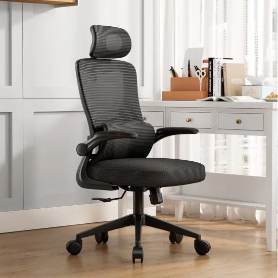 ΚΑΡΕΚΛΑ ΓΡΑΦΕΙΟΥ KESI HM1222.01 ΜΑΥΡO MESH & PP 61x62x125Υεκ.