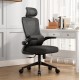 ΚΑΡΕΚΛΑ ΓΡΑΦΕΙΟΥ KESI HM1222.01 ΜΑΥΡO MESH & PP 52x50x122Υεκ.