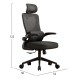 ΚΑΡΕΚΛΑ ΓΡΑΦΕΙΟΥ KESI HM1222.01 ΜΑΥΡO MESH & PP 52x50x122Υεκ.
