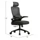 ΚΑΡΕΚΛΑ ΓΡΑΦΕΙΟΥ KESI HM1222.01 ΜΑΥΡO MESH & PP 61x62x125Υεκ.