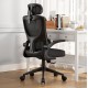 ΚΑΡΕΚΛΑ ΓΡΑΦΕΙΟΥ KESI HM1222.01 ΜΑΥΡO MESH & PP 52x50x122Υεκ.