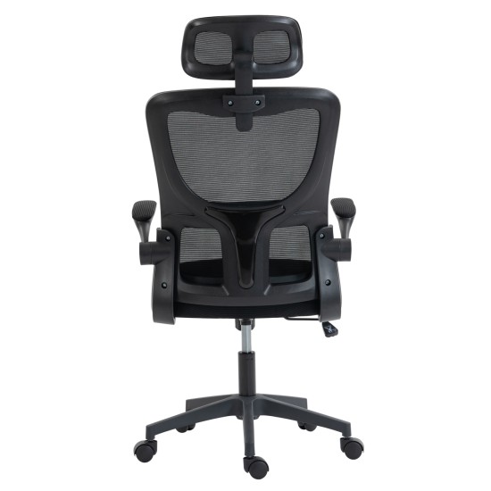 ΚΑΡΕΚΛΑ ΓΡΑΦΕΙΟΥ KESI HM1222.01 ΜΑΥΡO MESH & PP 52x50x122Υεκ.