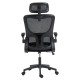 ΚΑΡΕΚΛΑ ΓΡΑΦΕΙΟΥ KESI HM1222.01 ΜΑΥΡO MESH & PP 52x50x122Υεκ.