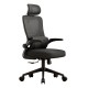 ΚΑΡΕΚΛΑ ΓΡΑΦΕΙΟΥ KESI HM1222.01 ΜΑΥΡO MESH & PP 52x50x122Υεκ.