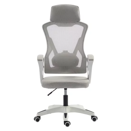 ΚΑΡΕΚΛΑ ΓΡΑΦΕΙΟΥ SALAS HM1223.02 P.P. ΛΕΥΚΟ-ΓΚΡΙ MESH ΥΦΑΣΜΑ 60x60x118-128Υεκ