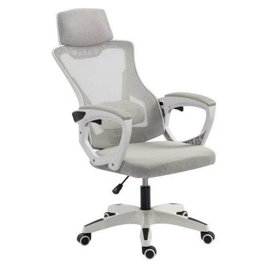 ΚΑΡΕΚΛΑ ΓΡΑΦΕΙΟΥ SALAS HM1223.02 P.P. ΛΕΥΚΟ-ΓΚΡΙ MESH ΥΦΑΣΜΑ 60x60x118-128Υεκ