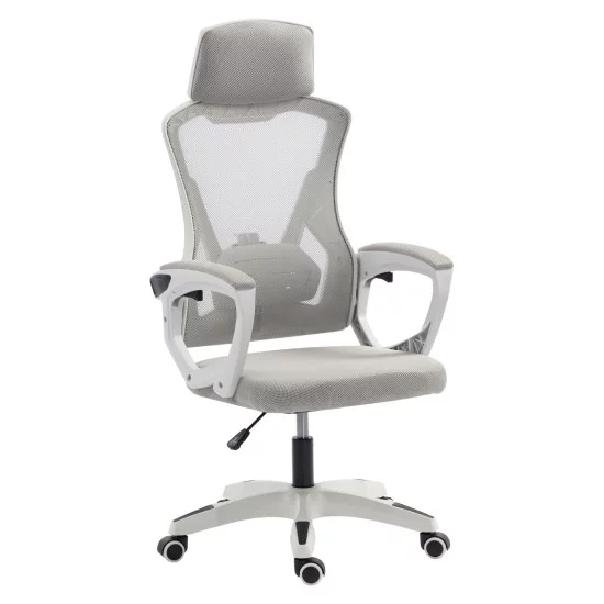 ΚΑΡΕΚΛΑ ΓΡΑΦΕΙΟΥ SALAS HM1223.02 P.P. ΛΕΥΚΟ-ΓΚΡΙ MESH ΥΦΑΣΜΑ 60x60x118-128Υεκ