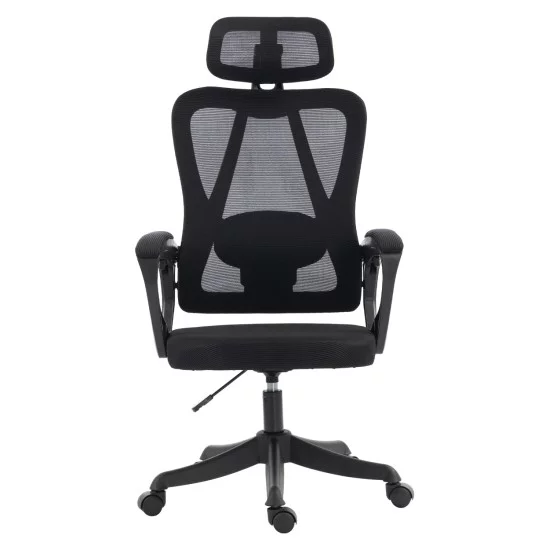 ΚΑΡΕΚΛΑ ΓΡΑΦΕΙΟΥ FRANTIC HM1224.01 ΜΑΥΡO MESH & ΠΟΛΥΠΡΟΠΥΛΕΝΙΟ 60x60x134Υεκ